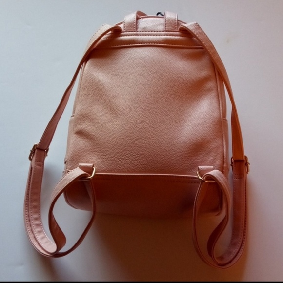 NWT LIKE DREAMS PINK BACKPACK GOLD BOWS 2 ZIPPERS - Picture 5 of 6